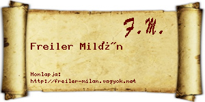 Freiler Milán névjegykártya